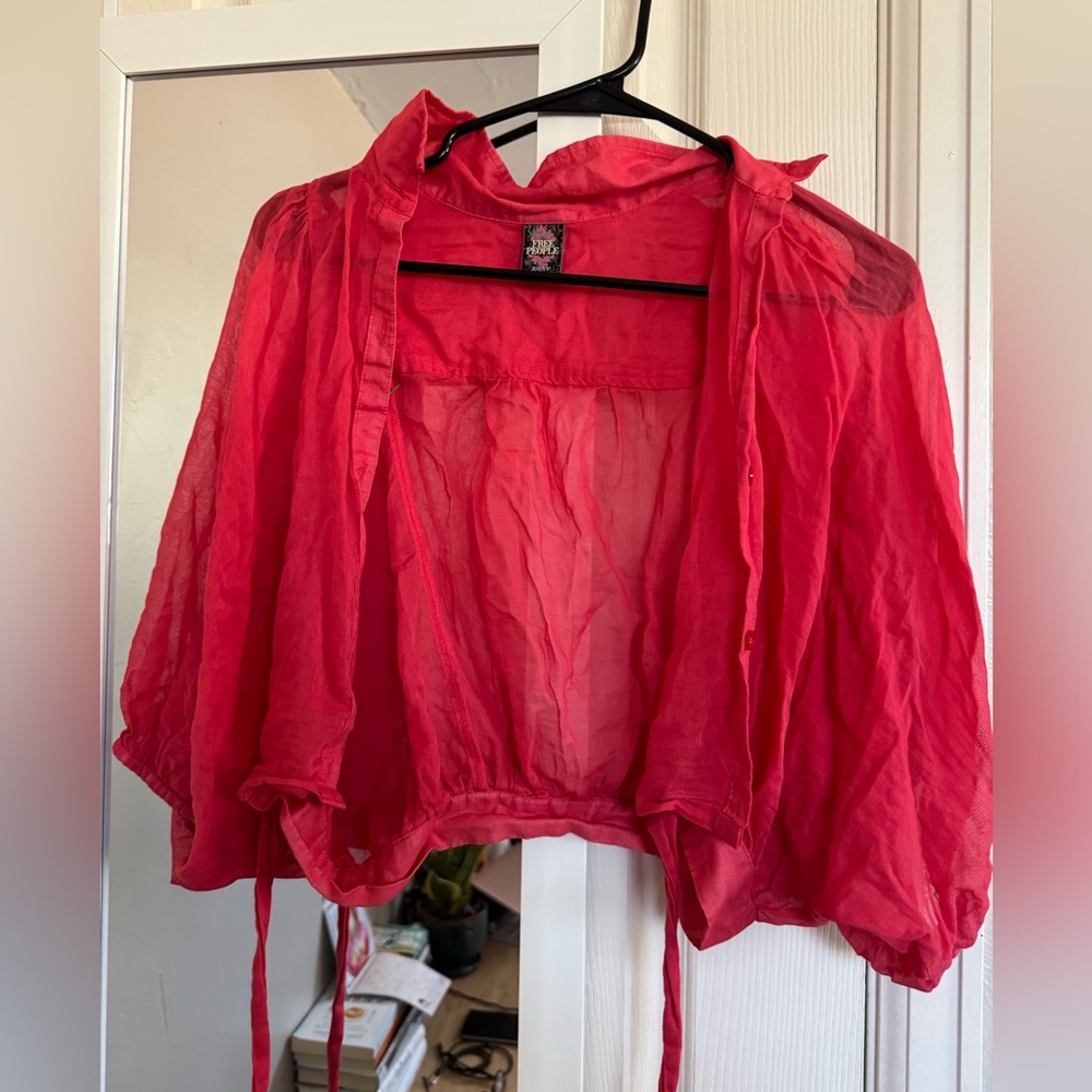 Free People chiffon Cropped Shirt